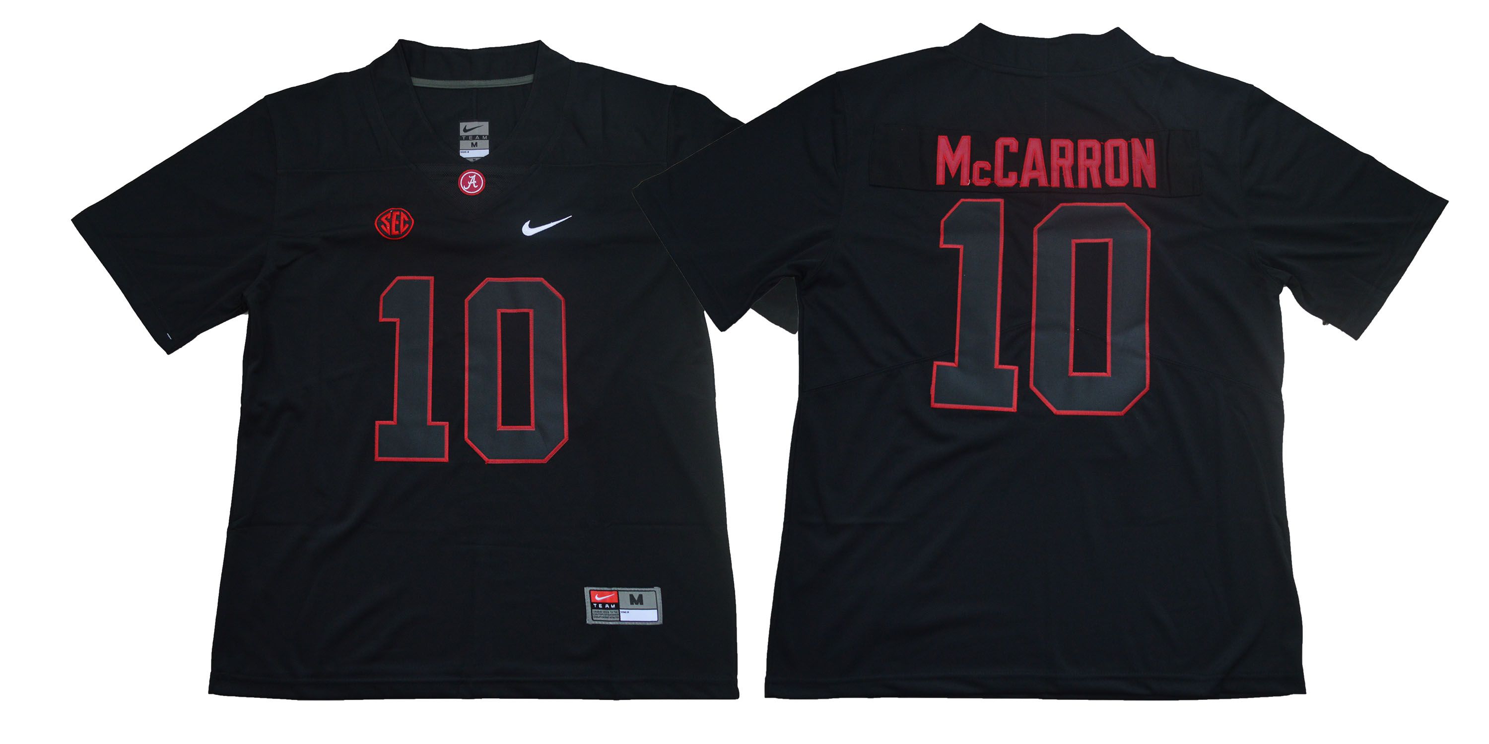 Men Alabama Crimson Tide #10 Mccarron Black Legendary Edition NCAA Jerseys